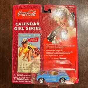 Johnny Lightning Coca-Cola Calendar Girl Series Die-Cast Car Blue Convertible 1: